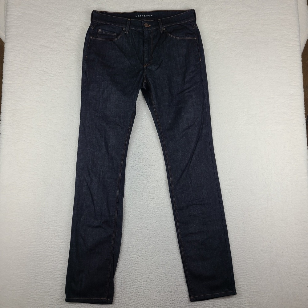 Mott & Bow Jeans Mens 34x34 Blue Slim Dark Wash Denim